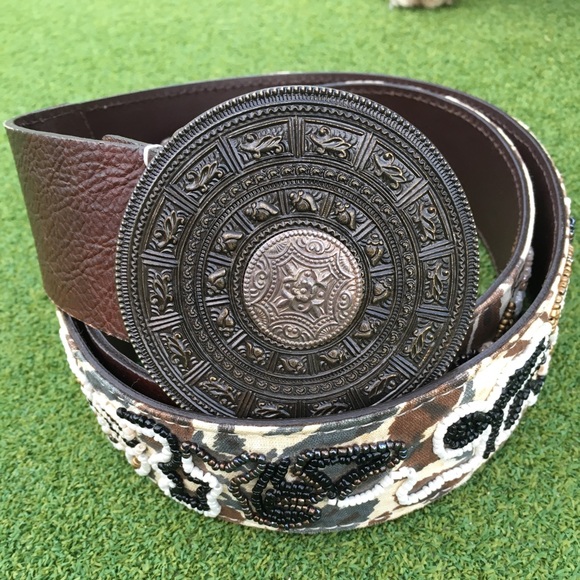 Chico's Accessories - Chico’s leather belt with beaded details.